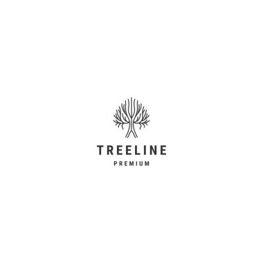 Ağaç hattı resim logosu tasarım şablonu