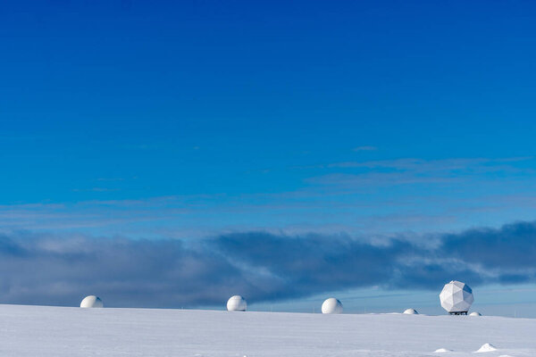 Svalbard Satellite Station, Arctic circle, Norway. High quality photo