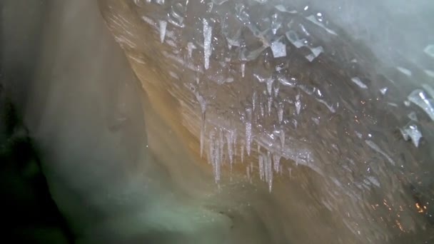Polar Arctic Northern Glacier Ice Cave Norway Svalbard Longyearbyen City — Stok video