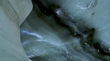 The polar arctic Northern Glacier ice cave in Norway Svalbard in Longyearbyen city. High quality FullHD footage