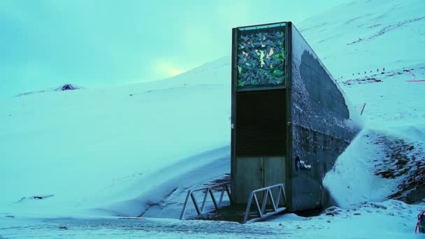 Global Seed Vault Longyearbyen Svalbard Norsko Února 2018 Skladování Genetické — Stock video