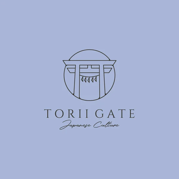 Torii Kapısı Simgesi Logo Vektör Illüstrasyon Tasarımı — Stok Vektör