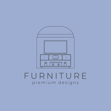 Televizyon tablosu çizgisi sanat logosu vektör çizimi çizimi tasarımı