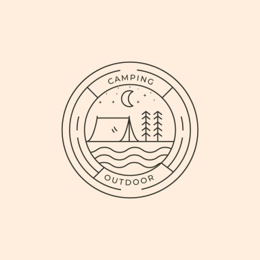 kamp macerası logo vektör çizim tasarımı.