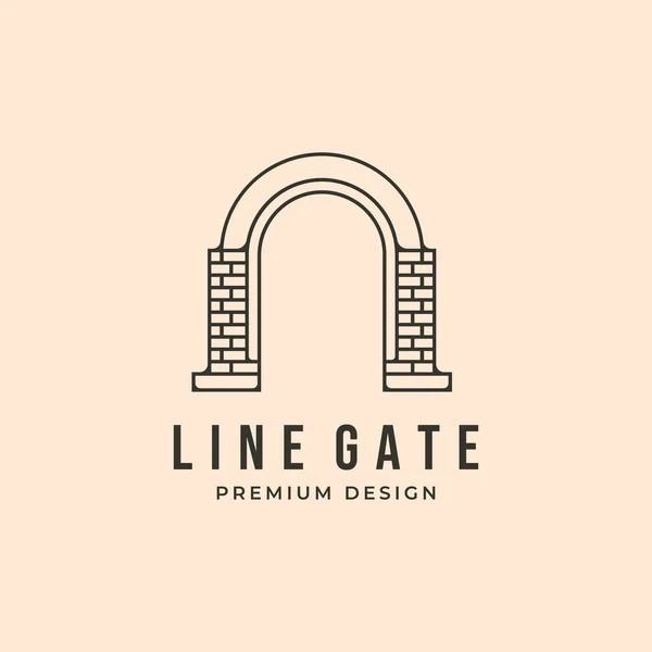 Ligne Art Porte Porte Icône Logo Vecteur Symbole Illustration Conception — Image vectorielle