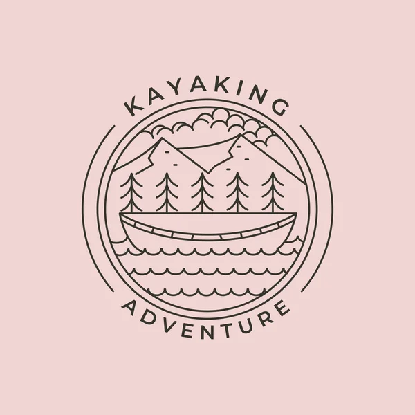 Kayak河探险标志矢量符号图解设计 — 图库矢量图片