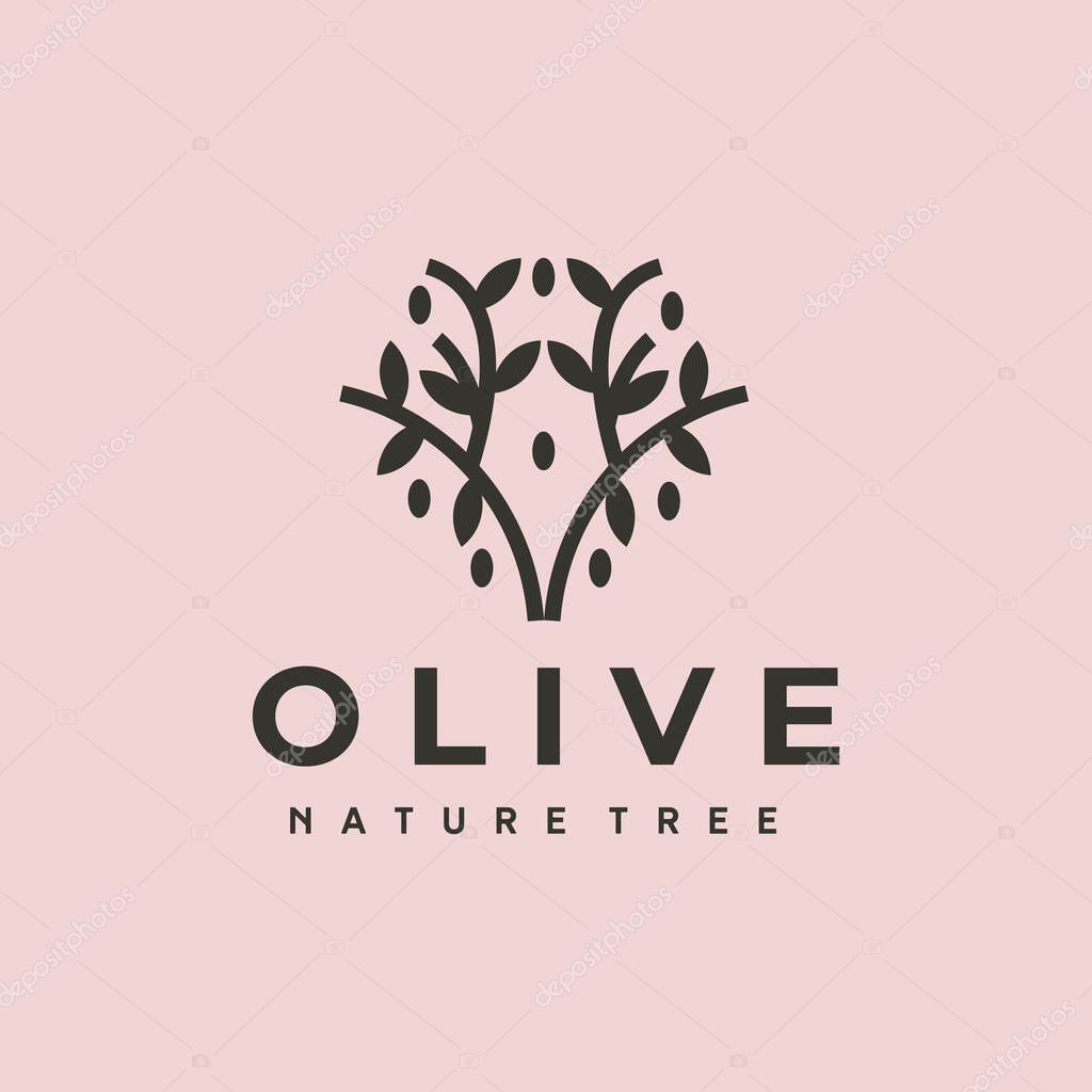 Olive tree abstract logo vector symbol illustration design