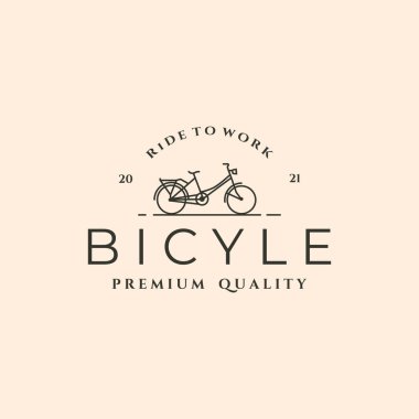 bisiklet minimalist çizgi sanat logosu vektör sembolü çizimi tasarımı