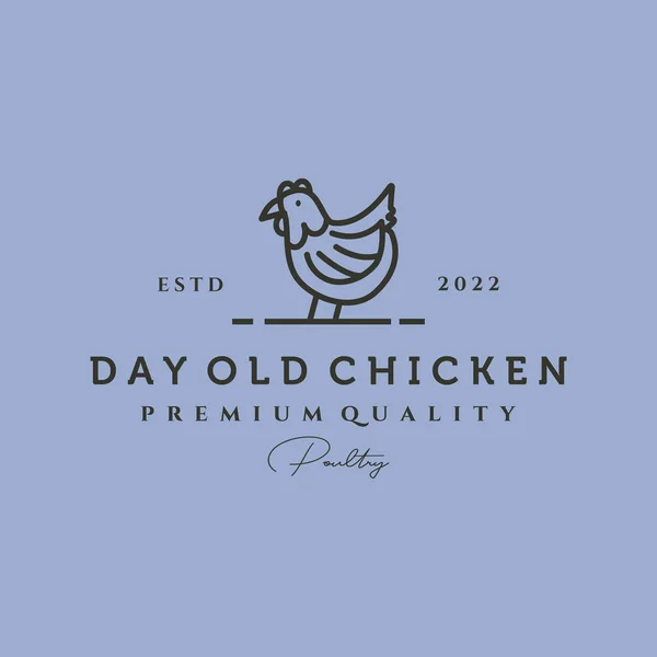 Eski tavuk çizgisi logo vektör sembolü çizim tasarımı