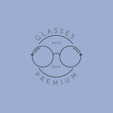 Gözlük premium çizgisi logo vektör sembolü çizimi tasarımı