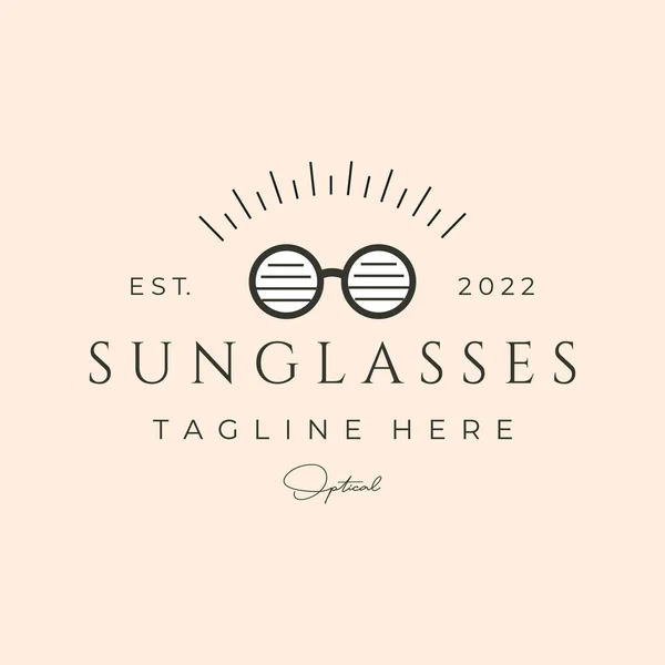 Güneş gözlüğü optik çizgi sanat logosu vektör çizimi illüstrasyon tasarımı