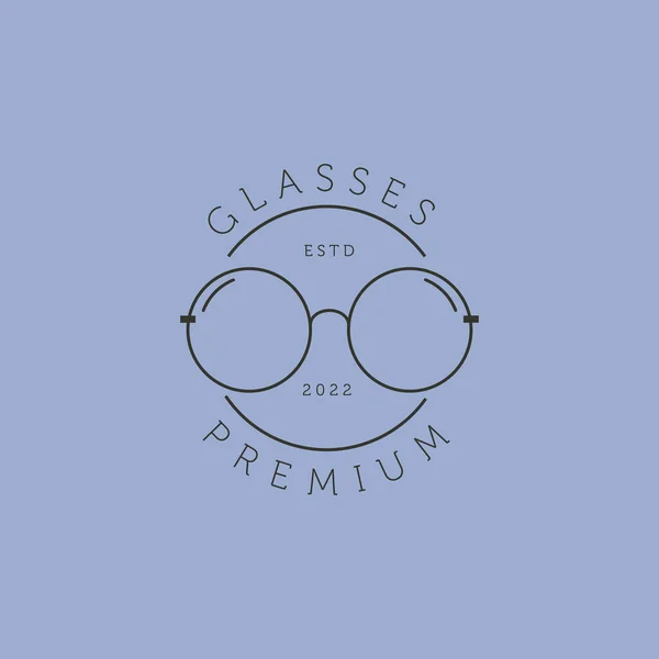 Gözlük Premium Çizgisi Logo Vektör Sembolü Çizimi Tasarımı — Stok Vektör