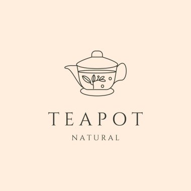 çaydanlık yaprağı çizgisi sanat logosu sembolü çizim tasarımı