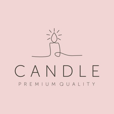 Mum premium çizgisi logo vektör sembolü çizimi tasarımı