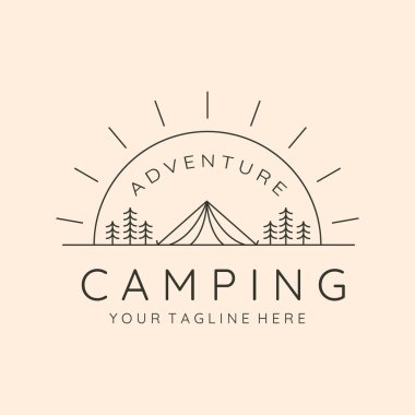 macera kampı ve günışığı çizgisi sanat logosu sembolü çizim tasarımı