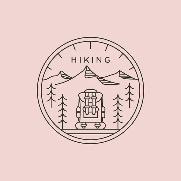 Sırt çantası çizgisi çizgisi logo vektör çizimi illüstrasyon tasarımı