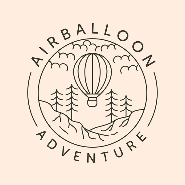 hava balonu macera çizgisi sanat logosu vektör sembolü çizim tasarımı