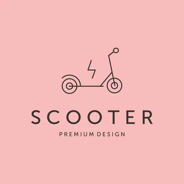 elektrikli scooter simgesi çizgisi logo vektör sembolü çizimi tasarımı