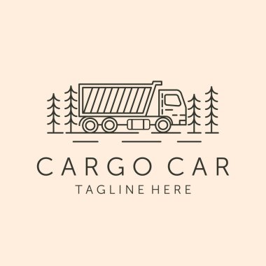 kargo otomobili simge çizgisi logo vektör sembolü çizimi tasarımı