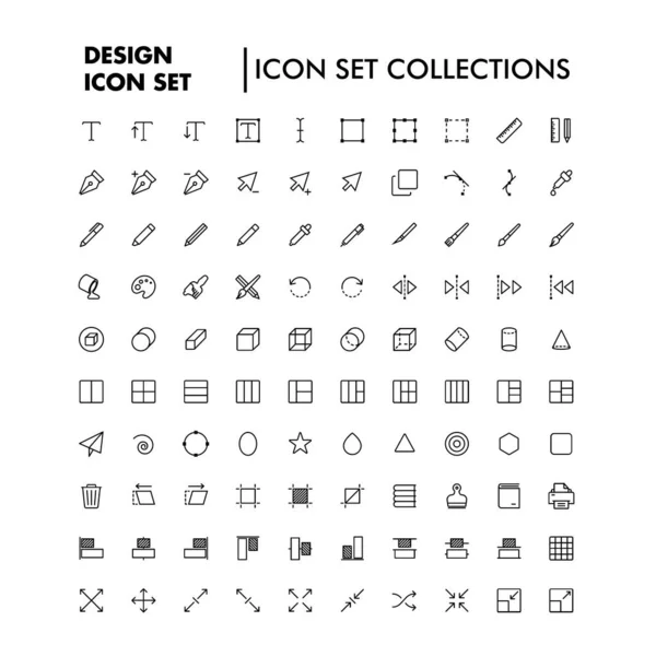 Tasarımcı Simgesi Vektör Koleksiyonu Beyaz Arkaplan — Stok Vektör