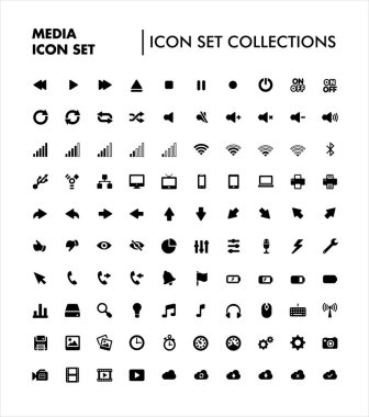 Beyaz arkaplanda akıllı telefon vektör simgeleri koleksiyonu.