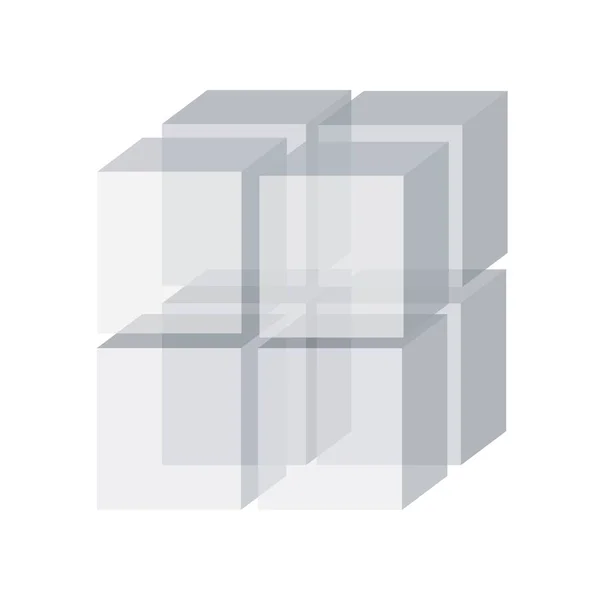 Isolierte Quadratische Kastenform Auf Weißem Hintergrund — Stockvektor