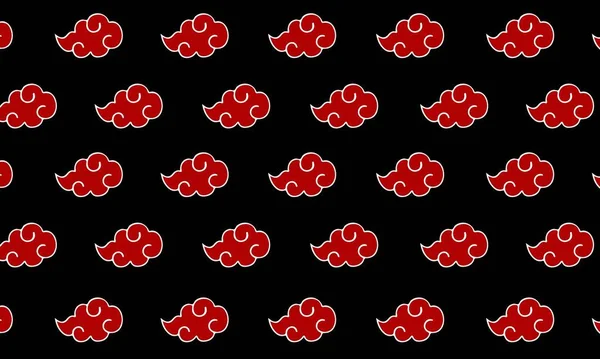 Абстрактный Узор Красных Облаков Черном Фоне Отлично Подходит Печати Моды — стоковый вектор