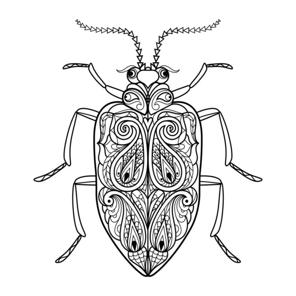 Handgezeichnetes Mandala Biene Dekoratives Ornament Für Malvorlagen Druckdesign Usw — Stockvektor