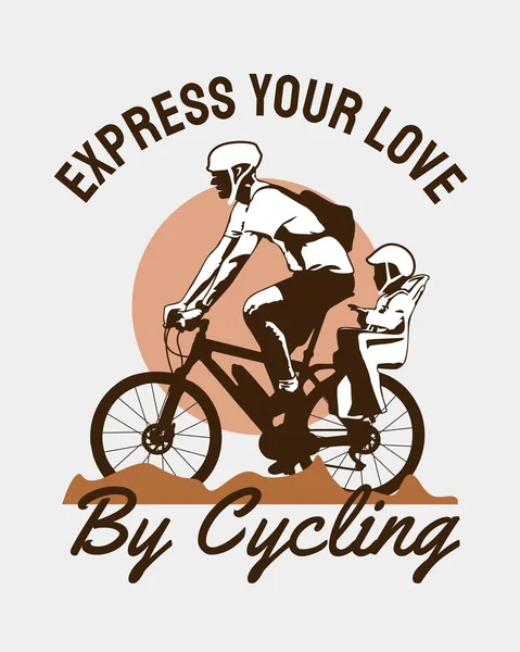 Cyclist Riding Bike Child Custom Biker Shirt Design — Image vectorielle