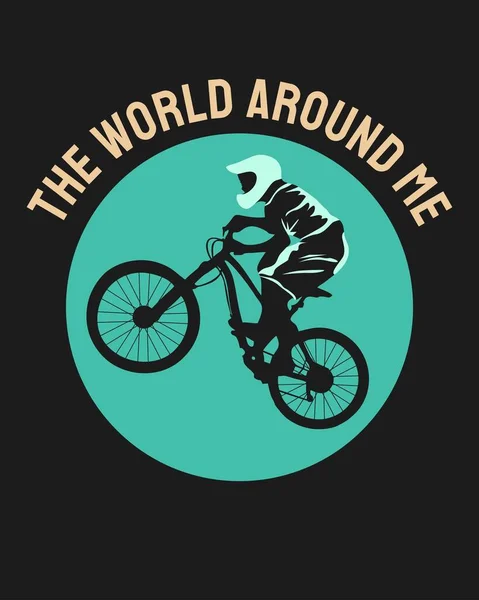 Illustration Cycliste Sauteur Avec Vélo Shirt Motard Personnalisé — Image vectorielle