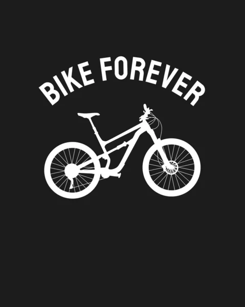 Vector Fahrrad Ikone Auf Schwarz Custom Biker Shirt Design — Stockvektor