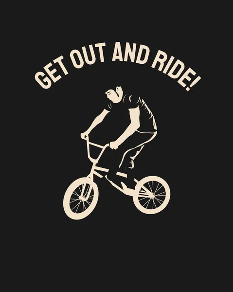 Cyclist Riding Bike Custom Biker Shirt Design — Image vectorielle