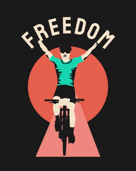 Illustration Une Personne Vélo Shirt Motard Personnalisé — Image vectorielle