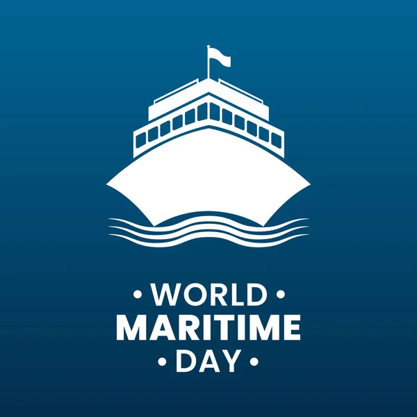 蓝色背景船舶的矢量图解 作为世界海洋日的旗帜或模板 — 图库矢量图片