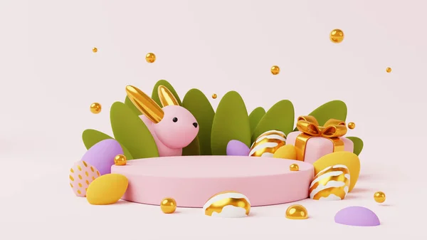 Frohe Ostern Feiertag background.3D Förderung und Einkaufsvorlage für Ostern. — Stockfoto