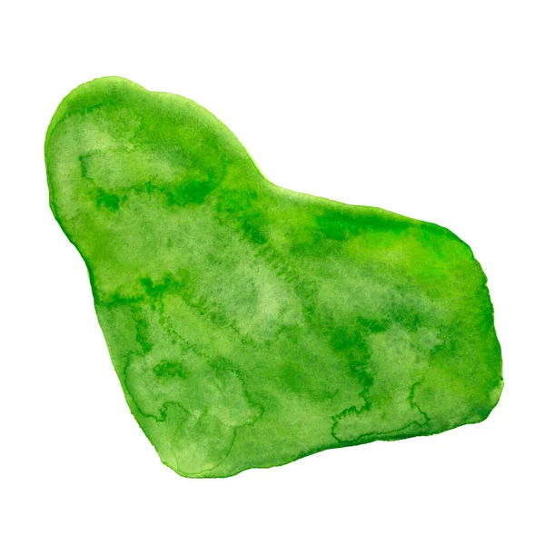 Arkaplan için soyut yeşil suluboya lekesi. Etkileyici soyut damlalar. Arkaplan, kart, pankart ve el ilanları için suluboya el çizimi