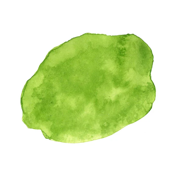 Arkaplan için soyut yeşil suluboya lekesi. Etkileyici soyut damlalar. Arkaplan, kart, pankart ve el ilanları için suluboya el çizimi