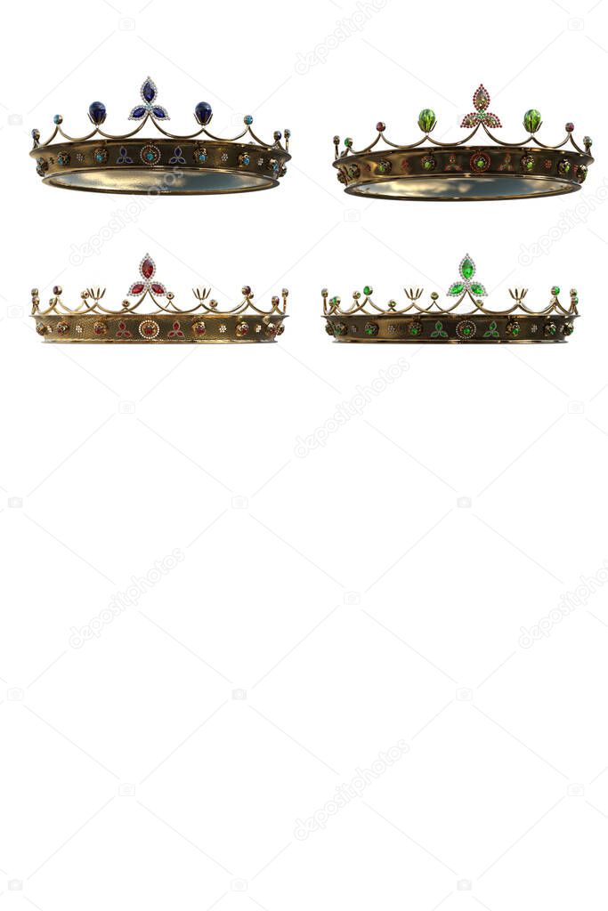 crowns of assortment of jewels and colors