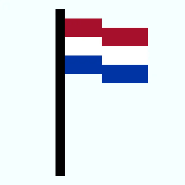 Pixel Niederländische Flagge Auf Weißem Hintergrund — Stockfoto