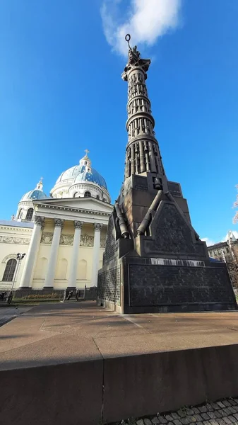 Coluna Glória Monumento Perto Catedral Trindade São Petersburgo — Fotografia de Stock