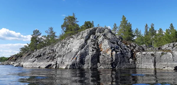 Karelian Skerries Lake Ladoga Summer View Boat Water — Stock Photo, Image