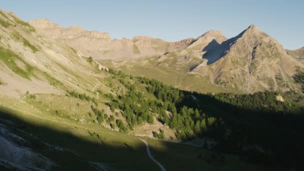 Tomar Altura Por Encima Los Alpes Franceses Montañas Amanecer — Vídeo de stock