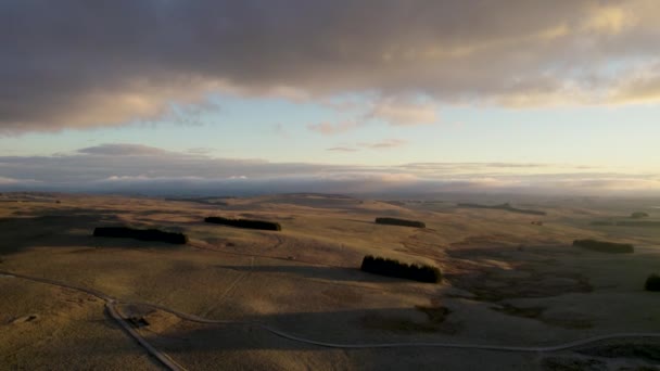 Por Encima Las Tierras Bajas Francesas Por Drone Amanecer Con — Vídeos de Stock