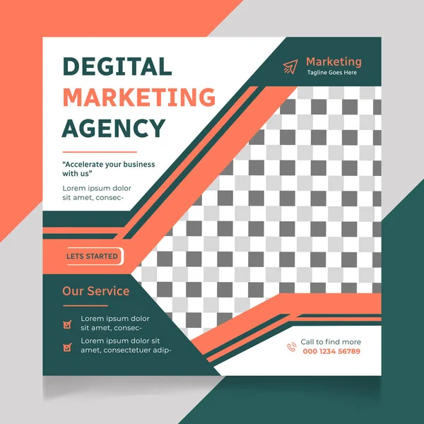 Degital Pazarlama Sosyal Medya Posta Şablonu