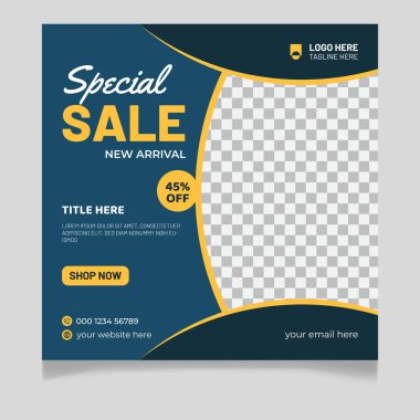 Özel İndirim Yeni Geliş Moda Sosyal Medya Posta Şablonu