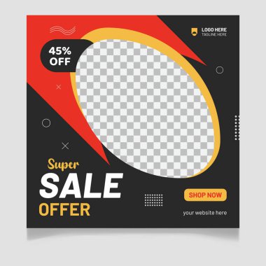 Süper satış sosyal medya gönderi şablonu