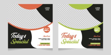 Özel yiyecek sosyal medya gönderme şablonu