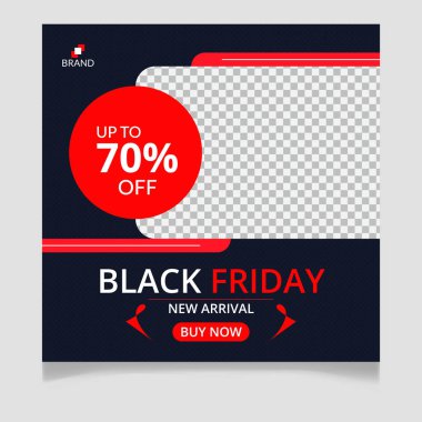 Kara Cuma indirimli sosyal medya şablon tasarımı