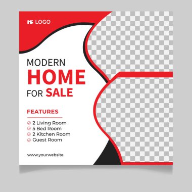 Satılık modern sosyal medya ileti şablonu