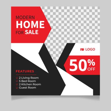 Satılık modern sosyal medya ileti şablonu